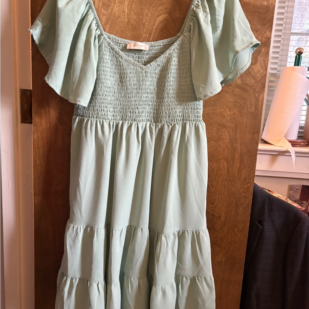 Altar'd State Sage Green Midi Dress - Picture 2 of 5